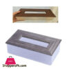 Acrylic Tissue Box With Dark Wood Top - Acr-1022