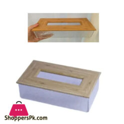 Acrylic Tissue Box with Wood Top