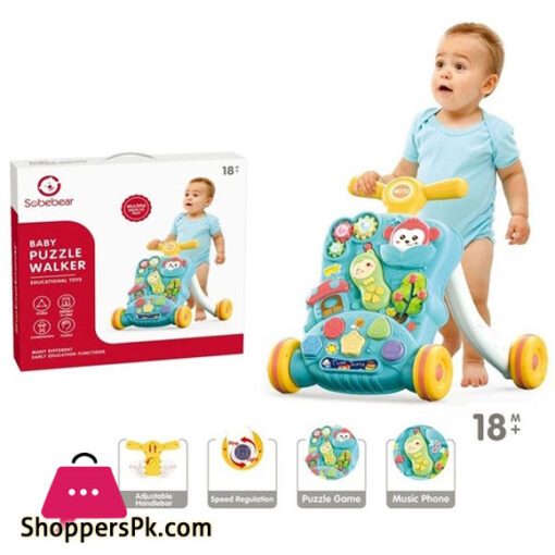 Baby Push Walker Music Learning Toy Gift Interactive Learning Walking Toy Activity Center for Toddler Boys and Girls Years