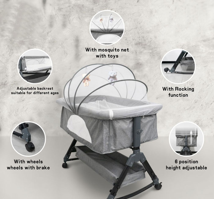 Baby Side Bed Baby Cot 6 Baby Side Bed Baby Cot - Image 4