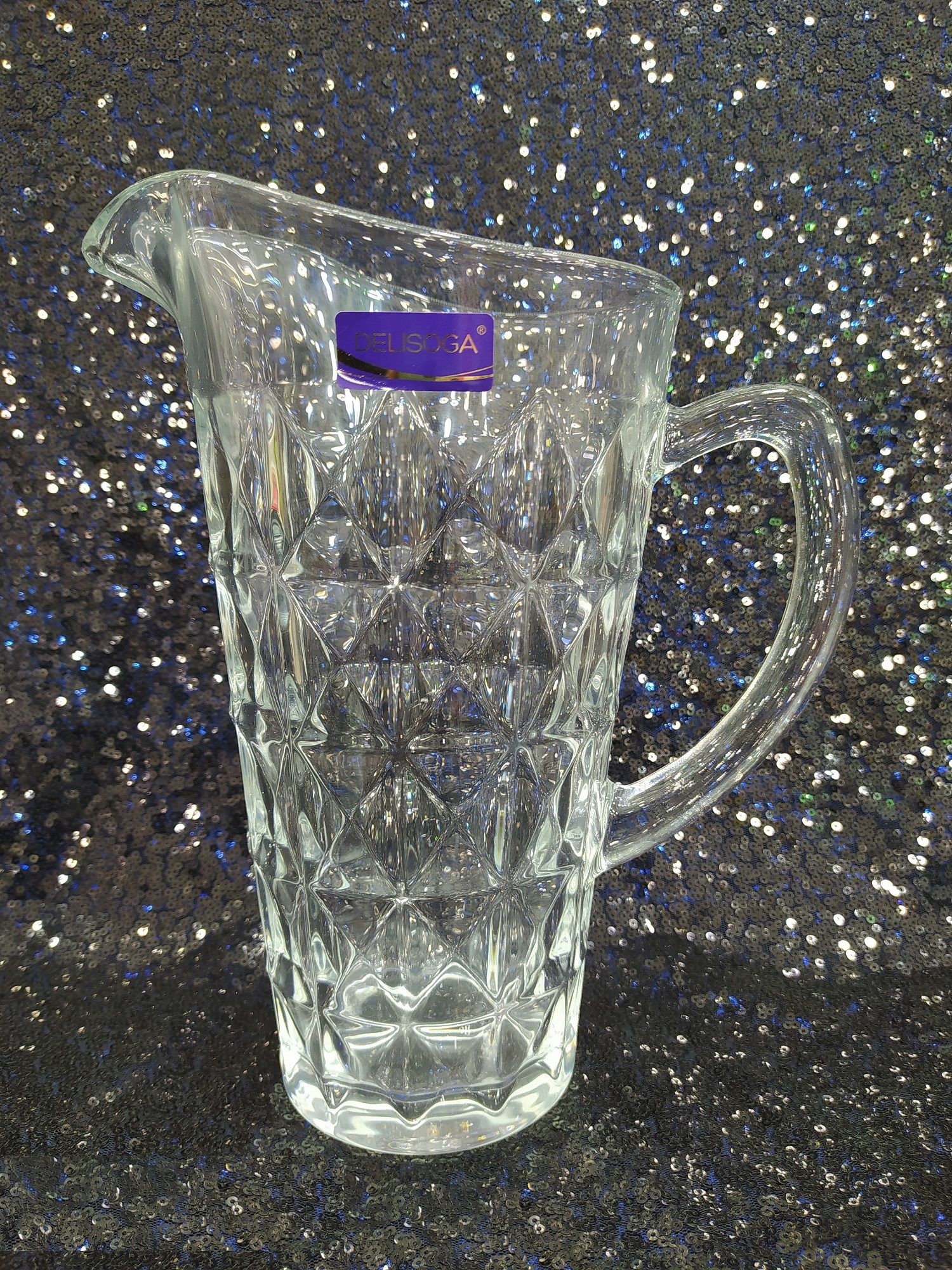 Delisoga Beautiful 7 Piece Drinking Glass Set 7 Pes Glass Jug Set 1 Jug And 6 Glasses