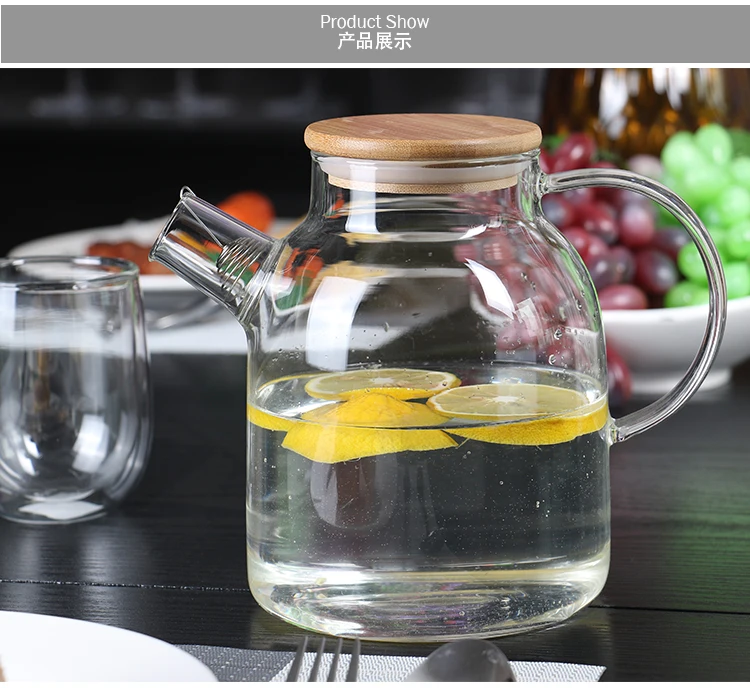 Borosilicate Glass Teapot Stovetop Safe Heat Resistant 1800 Ml