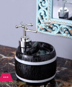 Ceramic Barrel Shaped Liquid Soap Dispenser