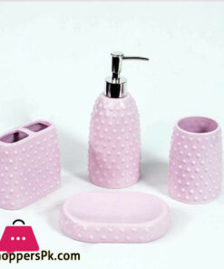 Ceramic Bathroom Accessories Set Of 4 Bath Set With Soap Dispenser - Image 4