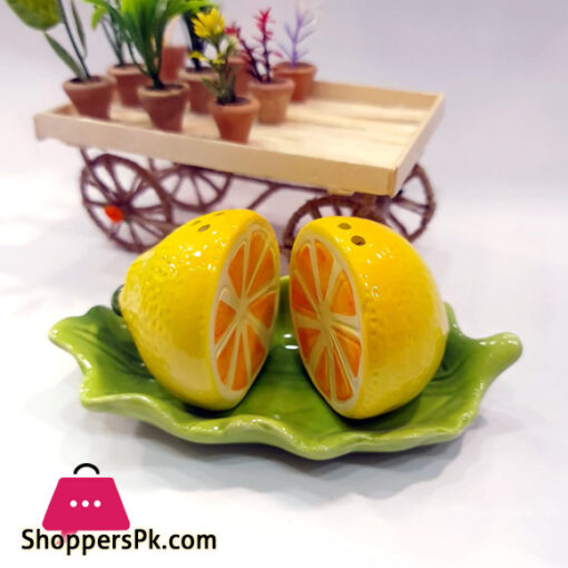 Ceramic Salt and Pepper Shakers 2 Pcs Set Lemon & Strawberry Design