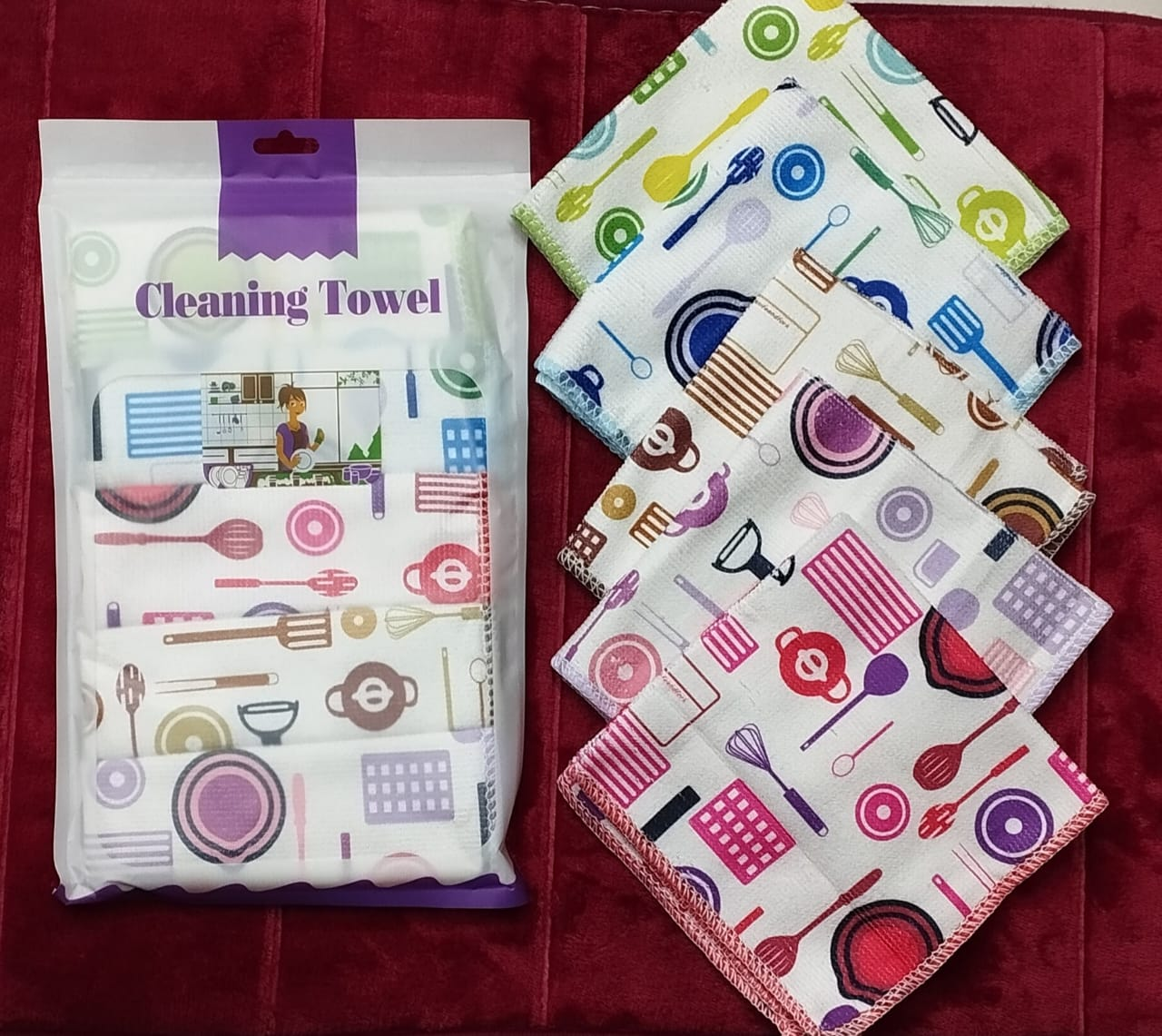 Cleaning Towal Size 12 X 12 Inch 5 Pcs