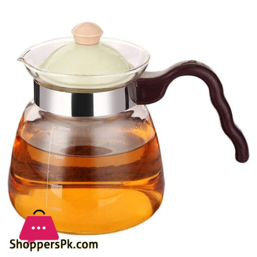 Coffee pot, Transparent Glass 1000ml Eagle Mouth Tick Teapot Cold Water Bottle Brown Home Restaurant 11.4X19.8X16.5cm