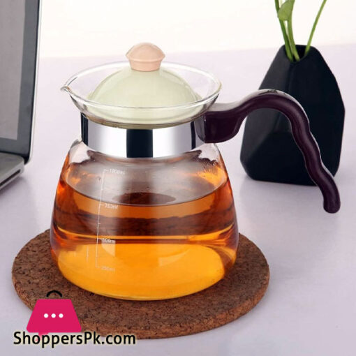 Coffee pot, Transparent Glass 1000ml Eagle Mouth Tick Teapot Cold Water Bottle Brown Home Restaurant 11.4X19.8X16.5cm