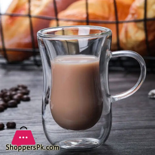 Double-layer Coffee Glass Double Wall Kawa Glass Transparent Heat Resistant Tea Cup Glasses For Hot Cold Coffee Tea - 80ml