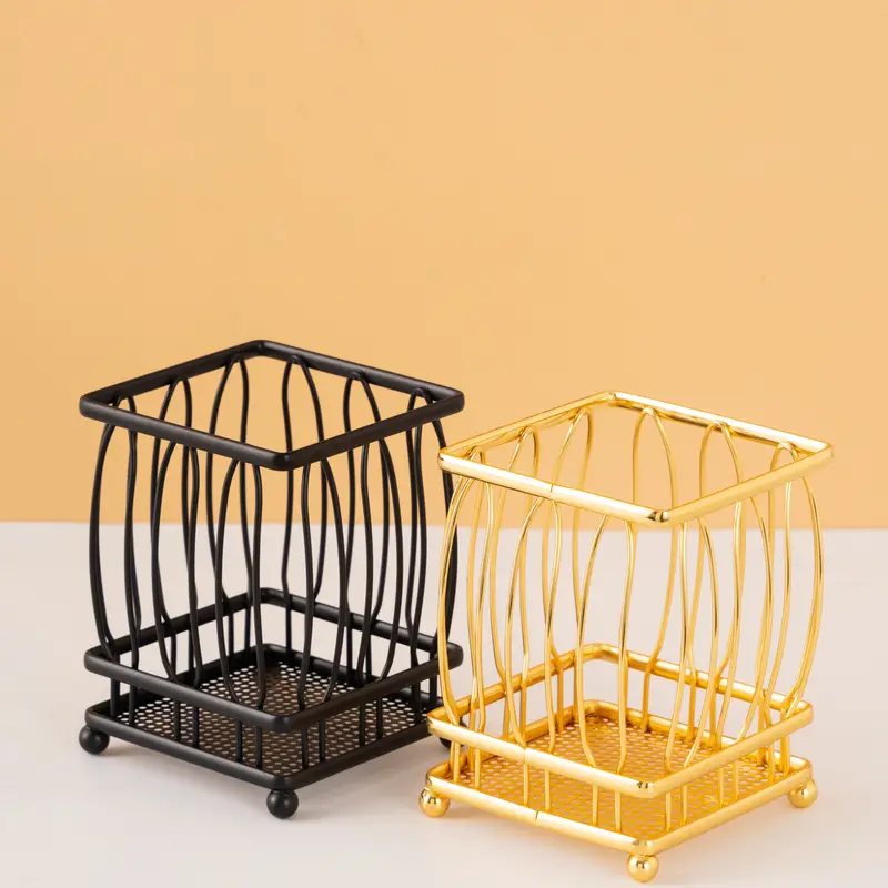 Durable Chopsticks Storage Rack Square With Gold Household Tableware Spoon Drain Rack Countertop Storage Rack Home Kitchen