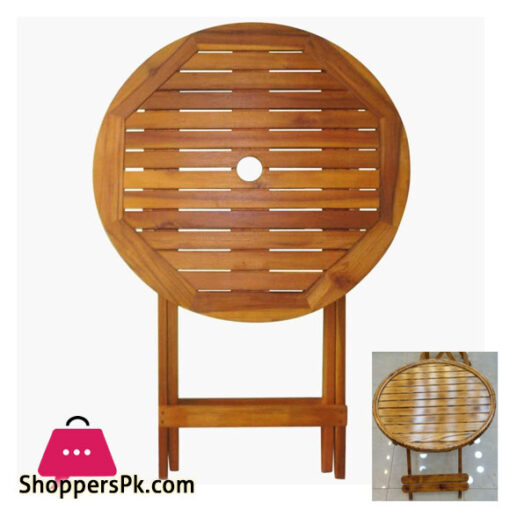 Elegant Beach Wood Folding Round Table Coffee Table