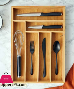 Elegant Wooden Cutlery Rack Light Brown