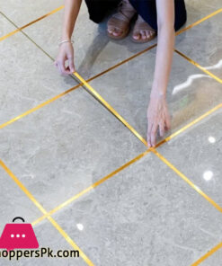 Gold Floor Tile Border Waterproof Seam Sticker Wall Gap Ceiling Home Decor Self Adhesive Tile Tape 50M