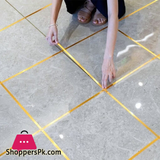 Gold Floor Tile Border Waterproof Seam Sticker Wall Gap Ceiling Home Decor Self Adhesive Tile Tape 50M