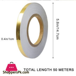 Gold Floor Tile Border Waterproof Seam Sticker Wall Gap Ceiling Home Decor Self Adhesive Tile Tape 50M