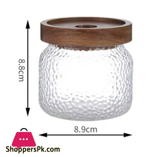 HAMMER GRAIN GLASS JAR - 350ml -1Pcs
