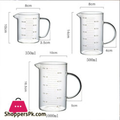 High Borosilicate Glass Measuring Cup Jug Clear Milk Cup For Baking Cooking Kitchen Accessories - 500Ml 10 High Borosilicate Glass Measuring Cup Jug Clear Milk Cup For Baking Cooking Kitchen Accessories - 500Ml