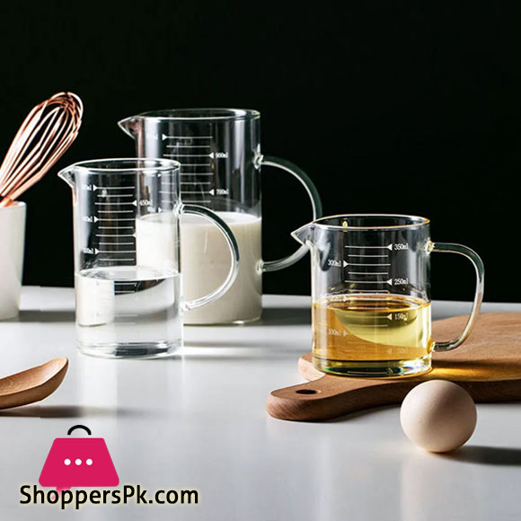 High Borosilicate Glass Measuring Cup Jug Clear Milk Cup For Baking Cooking Kitchen Accessories - 500Ml 3 High Borosilicate Glass Measuring Cup Jug Clear Milk Cup For Baking Cooking Kitchen Accessories - 500Ml