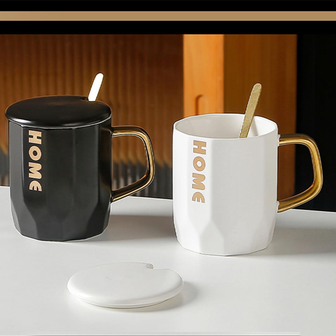 Home Printed Ceramic Coffee Mug Tea Cup Set Of 1 White 400 Ml