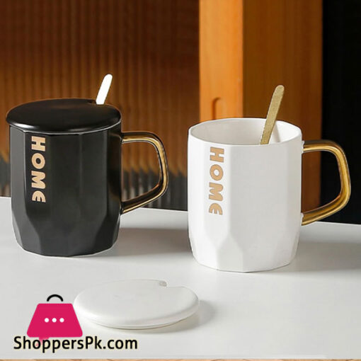 Home Printed Ceramic Coffee Mug Tea Cup Set of 1 White 400 ml