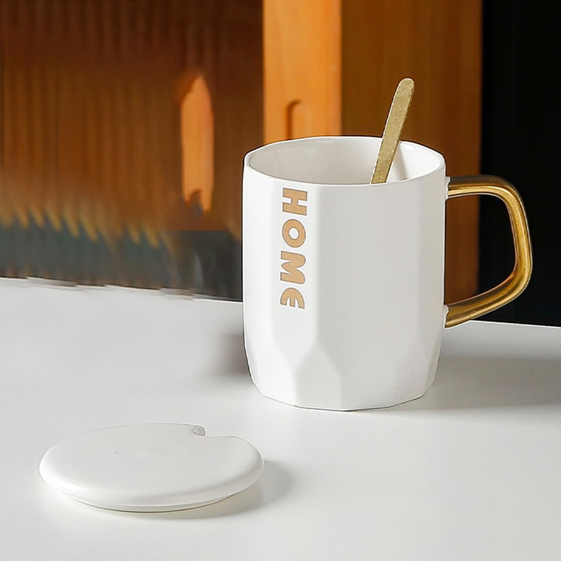 Home Printed Ceramic Coffee Mug Tea Cup Set Of 1 White 400 Ml