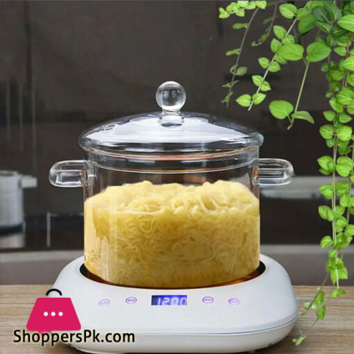 Kitchen Cookware Glass Pot with Lid Heat Resistant Pot Transparent - 1500ML