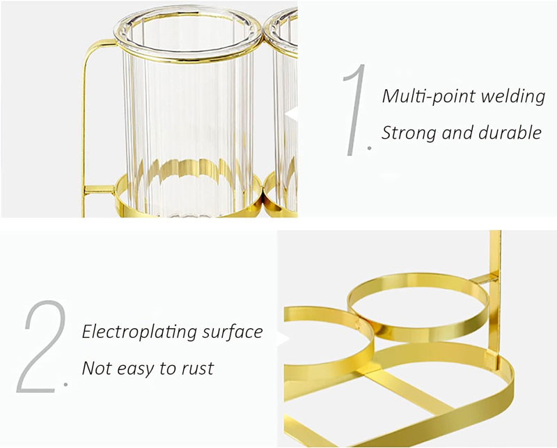 Kitchen Utensil Caddy Plastic Draining Chopstick Spoon Cage Silverware Caddy For Party Utensil Holder Countertop Gold &Amp; White