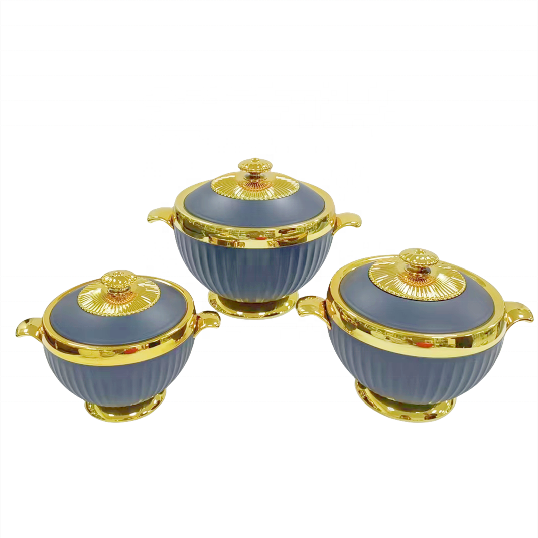 Luxury Arabic Style Blue Food Warmer Set Of 3