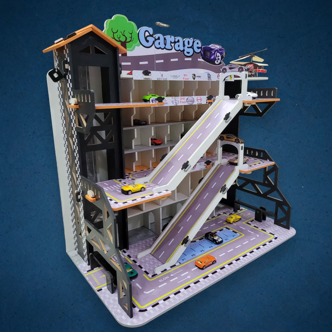 My Parking Gerage Wooden Track Set With Toys