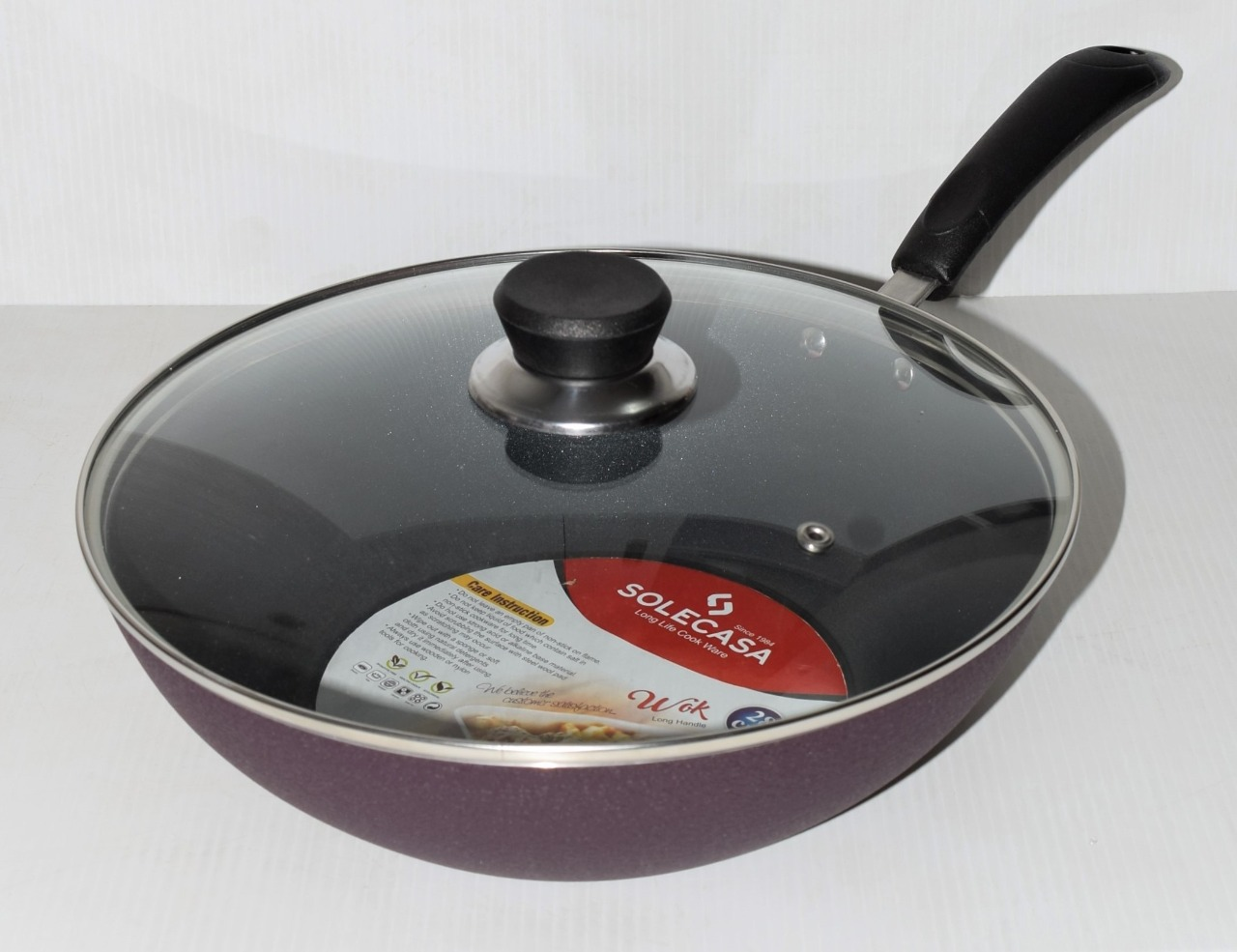 Solecasa Non Stick Wok 26Cm Stir Pan With Long Handle 4 Solecasa Non Stick Wok 26Cm Stir Pan With Long Handle