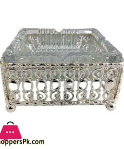Orchid Silver Plated Square Ash Tray - TA1842