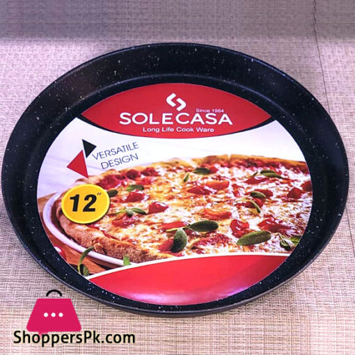 Pizza Plate Pan Marble Snowflake Carbon Steel Non-stick Round Cake Toast Baking Plate - 12-Inch