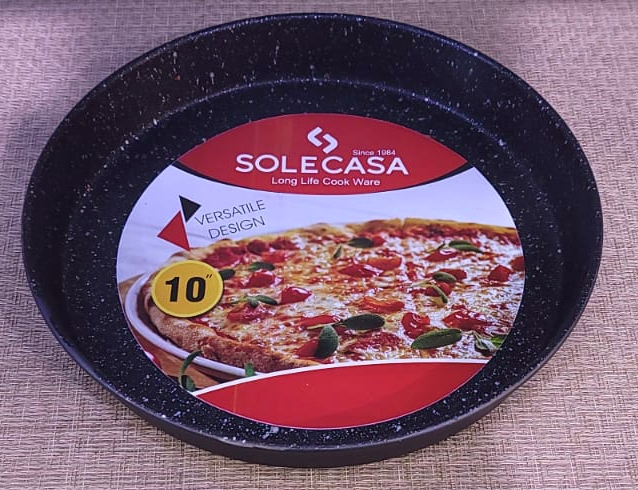 Pizza Plate Pan Marble Snowflake Carbon Steel Non-Stick Round Cake Toast Baking Plate - 8-Inch