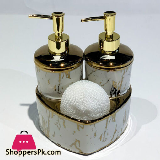 Porcelain Heart Twins Double Liquid Soap Dispenser