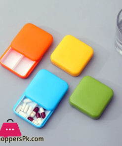 Portable Push-Pull Pill Box Two Compartments