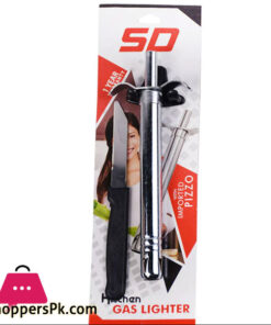 SD Sparkle Gas Lighter Stainless Steel with Knife