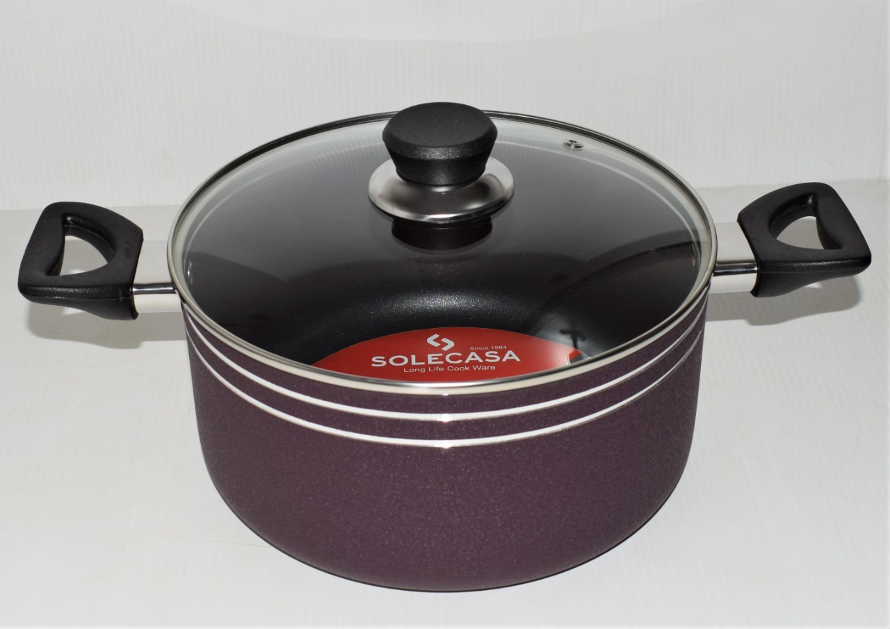 Solecasa Non-Stick Classic Casserole With Glass Lid 22Cm