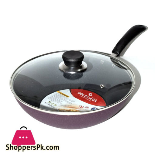 Solecasa Non Stick Wok 28cm Stir Pan with Long Handle