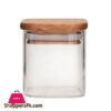 Square Wooden Lid Glass Storage Jar Candy Snacks Coffee Beans Sealed Storage Jar - 150ML