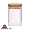 Square Wooden Lid Glass Storage Jar Candy Snacks Coffee Beans Sealed Storage Jar - 250Ml