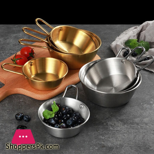 Stainless Steel Bowl Golden With Handle Multi-purpose Sauce Seasoning Bowl Tableware 1-Pc 12 x 4 cm