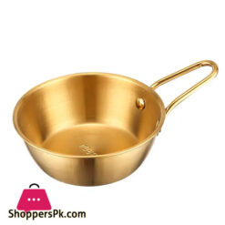 Stainless Steel Bowl Golden With Handle Multi-Purpose Sauce Seasoning Bowl Tableware 1-Pc 15 X 6 Cm