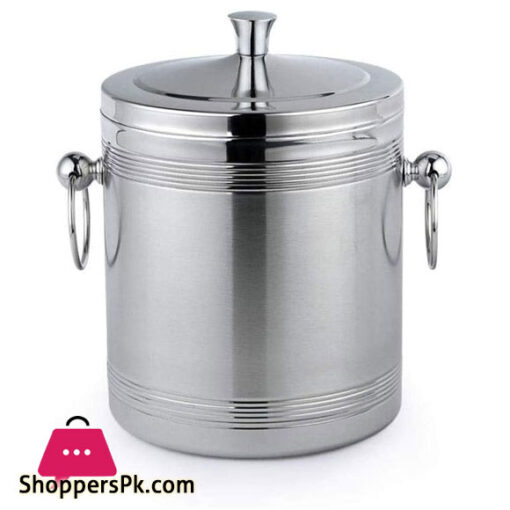Stainless Steel Double Layer with Lid Champagne Bucket Wine Cooler Ice Bucket 1L