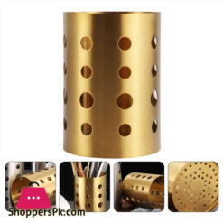 Stainless Steel Golden Chopsticks Cutlery Holder Kitchen Gadget Forks Organizer 10 X 15 Cm