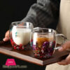 1 Piece Creative Double Wall Glass Mug Cup With Dry Flower Fillings For Coffee Juice Milk Cup 250Ml