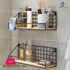 Dream Enterprises 1Pcs Punch Free Storage Rack Wall Shelf Bathroom Accessories Rack Bedroom Storage Basket Household Organize Tools Kitchen Supplies Holder