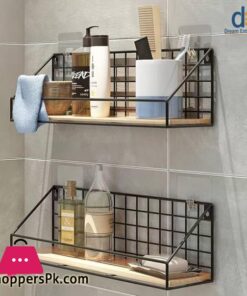 Dream Enterprises 1Pcs Punch Free Storage Rack Wall Shelf Bathroom Accessories Rack Bedroom Storage Basket Household Organize Tools Kitchen Supplies Holder