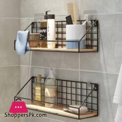 Dream Enterprises 1Pcs Punch Free Storage Rack Wall Shelf Bathroom Accessories Rack Bedroom Storage Basket Household Organize Tools Kitchen Supplies Holder