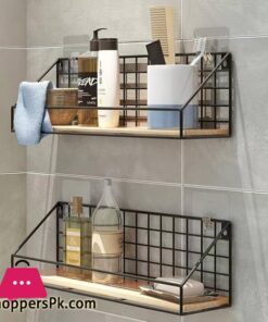 Dream Enterprises 1Pcs Punch Free Storage Rack Wall Shelf Bathroom Accessories Rack Bedroom Storage Basket Household Organize Tools Kitchen Supplies Holder