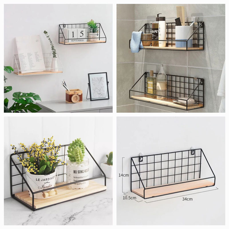 1Pcs Storage Rack Wall Shelf Bathroom Accessories Rack Bedroom Storage Basket Household Organize Tools Kitchen Supplies Holder
